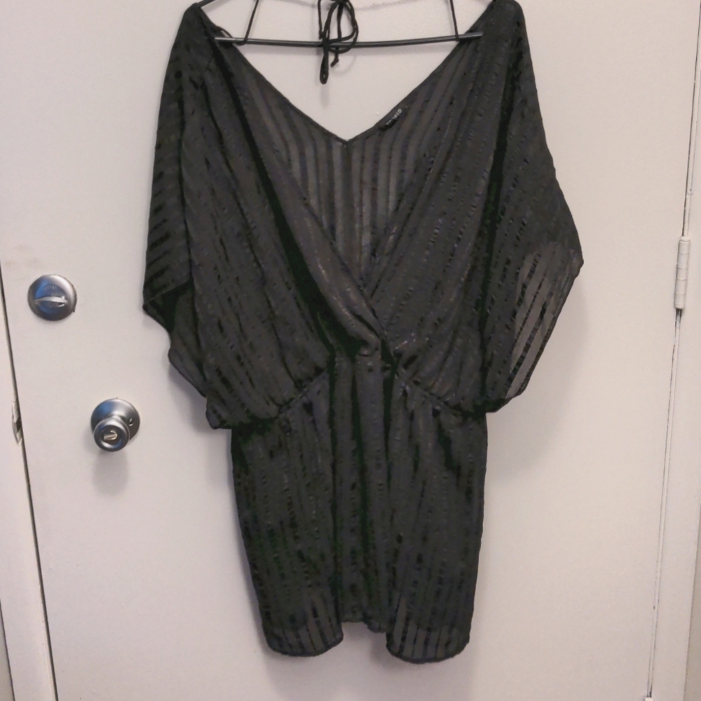 4X Torrid Black Low Back Blouse